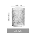 Axyaa Carved Glass Latte Coffee Cup - Ideal for Home, Restaurants, Cafes