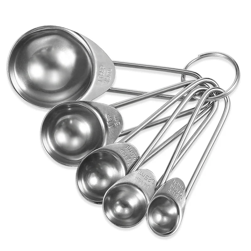 Axyaa Stainless Steel Measuring Spoons Set Kitchen Scoops