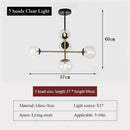 Axyaa Nordic Glass Chandelier LED Decorative Lighting for Living Room, Dining Room, and Bedroom