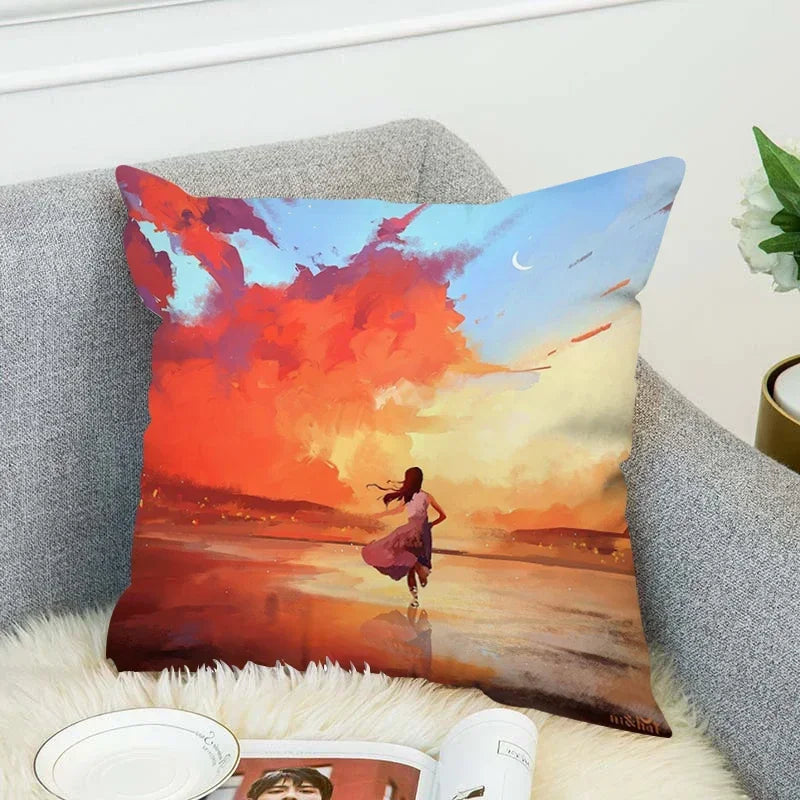 Axyaa Decorative Cushion Covers for Bed and Chair - Set of 2