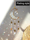 Axyaa Moon Crystal Suncatcher with Colorful Prism Pendant - Garden, Patio, Home Décor