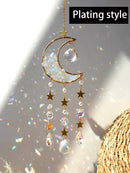 Axyaa Moon Crystal Suncatcher with Colorful Prism Pendant - Garden, Patio, Home Décor