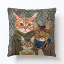 Axyaa Cartoon Animal Linen Pillowcase for Home Sofa Decor