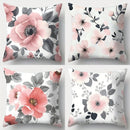 Axyaa Gray-Pink Flower Sofa Cushion Cover Set, 45x45cm, Home Decoration