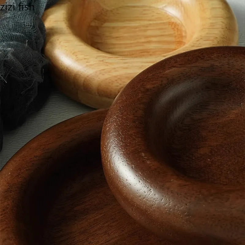 Axya Solid Wood Dim Sum Plate - Restaurant Dessert Bread Molecular Cuisine Display Plate