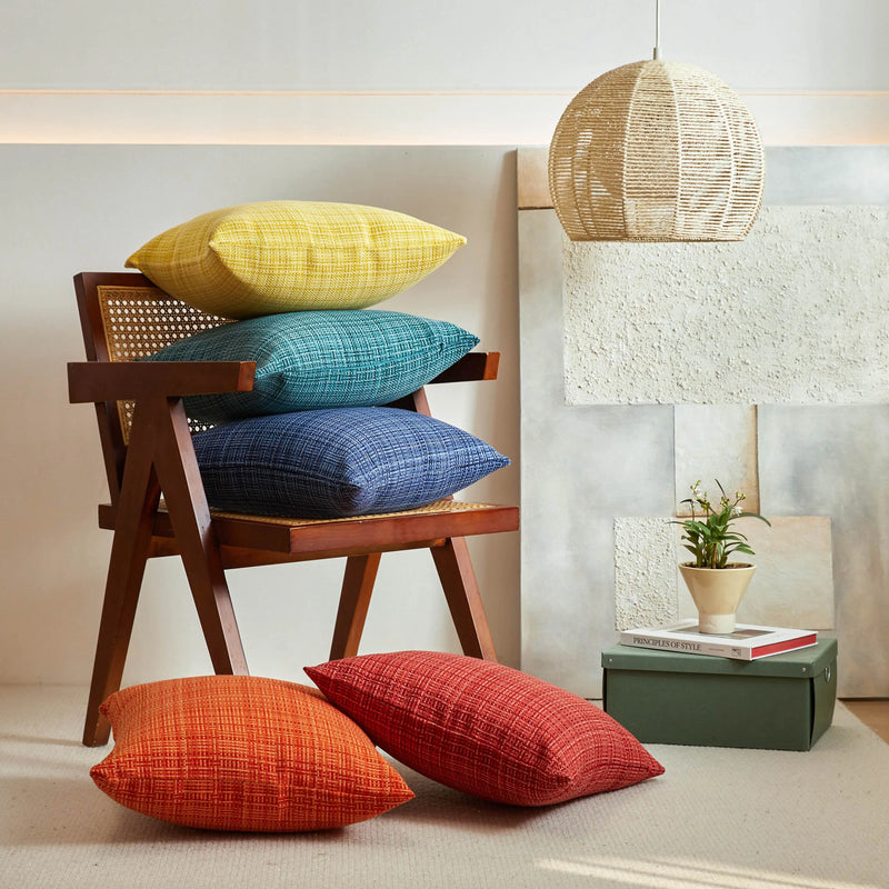 Waterproof Linen Cushion Covers 45x45 - Axyaa Throw Pillow for Sofa/Chair & Office, Sleeping/Home Décor