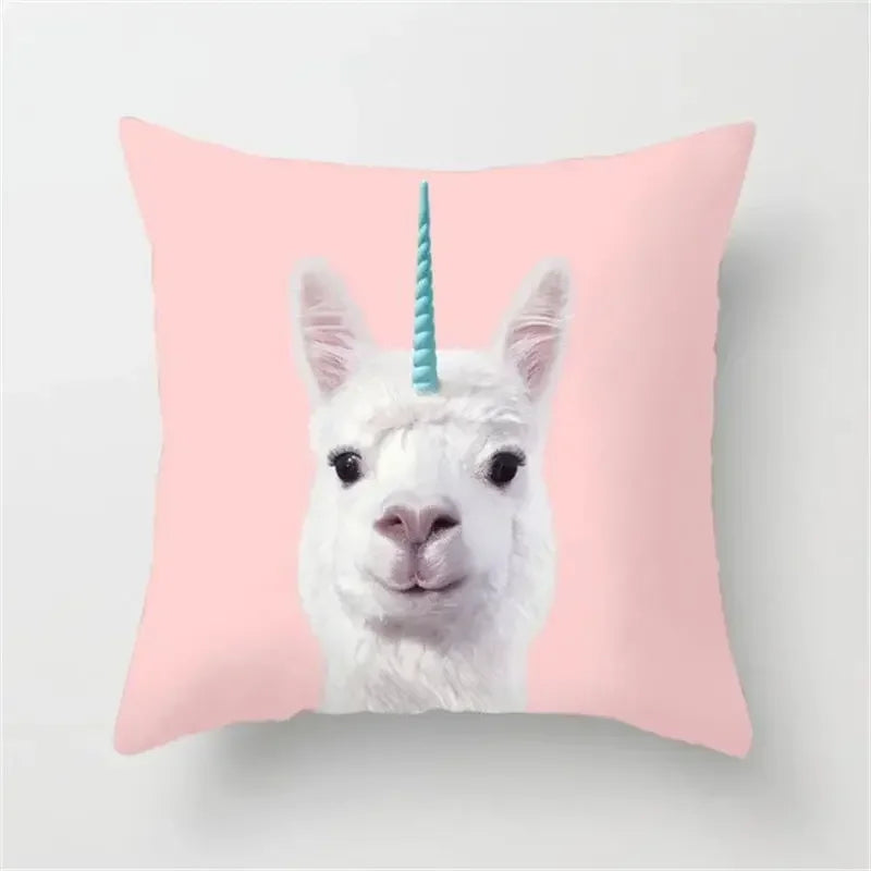 Axyaa Cartoon Animal Pillowcase 45x45cm Home Sofa Car Decor