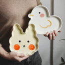 Axyaa Baby Rabbit Plate: Cute Cartoon Animal Children's Plate for Home