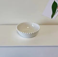Axyaa 6-Inch Bone Dessert Plate Set - White Ceramic Vegetable Cake Serving Tray