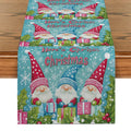 Axyaa Snowflake Fir Table Runner: Washable Indoor Outdoor Dining Cloth