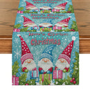 Axyaa Snowflake Fir Table Runner: Washable Indoor Outdoor Dining Cloth