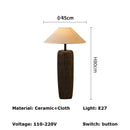 Axyaa Ceramic Mushroom Floor Lamp, LED Minimalist Fabric Shade for Home Decor