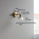 Axyaa Gold LED Crystal Glass Wall Sconce - Modern Nordic Bedroom Balcony Lamp