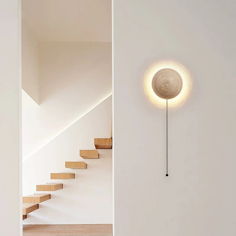 Axya Yellow Cave Stone LED Wall Lamp - Nordic Bedroom Lighting Fixture