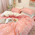 Axyaa Princess Pink Heart Bedding Set - Queen Twin Size - Cute Kawaii Design