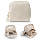 Axyaa Tassel Cosmetic Bag Mini Organizer Solid Color Jewelry Storage Bag