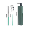Axyaa Stainless Steel Travel Utensils Set with Case and Chopsticks, Portable Flatware