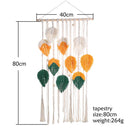 Axyaa Macrame Leaf Tapestry Wall Hanging with Tassels & Bohemian Nordic Aesthetic