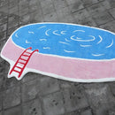 Axyaa Swimming Pool Shape Living Room Carpet | Ins Style Large Soft Area Rug