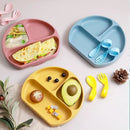 Axyaa Silicone Kids Tableware: High Temp Resistant, Drop-proof, Food Grade Child Bowl & Plate