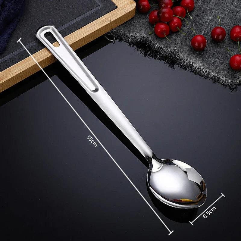 Axyaa Stainless Steel Serving Ladle Skimmer Colander Spoon Oil Separator Dishwasher Safe
