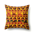 Axyaa Elephant Pattern Polyester Cushion Cover 45x45cm Home Decor Square Pillowcase
