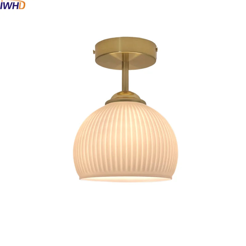 Axyaa Copper Glass LED Ceiling Lamp - Modern Indoor Lighting Fixtures