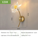 Axyaa Modern Flower LED Wall Sconce with Crystal Ball and Petal Design
