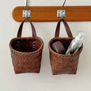 Axyaa Rattan-Style Kitchen Storage Basket Wall Hanging Flower Pot Fruit Vegetable Basket
