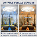 Axyaa 50cm Smart Ceiling Fan with Light Remote Control for Bedroom