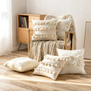 Axyaa Boho Tufted Linen Tassel Cushion Covers - Nordic Style Throw Pillow Cases