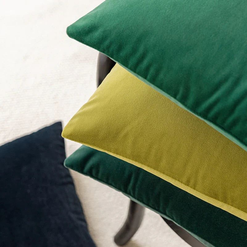 Green Velvet Throw Pillow Cover 45*45cm - Axyaa Ultra Soft Pillowcase