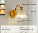 Axyaa Flower Back Wall Lamp Retro Cream Countryside Style for Bedroom & Living Room