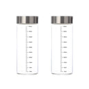 Axyaa Glass Storage Cups - Portable Seal, Thick High Borosilicate, Scale, Sealed Jar