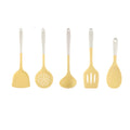 Axyaa Silicone 5-Piece Milk White Yellow Dual Color Kitchenware Set
