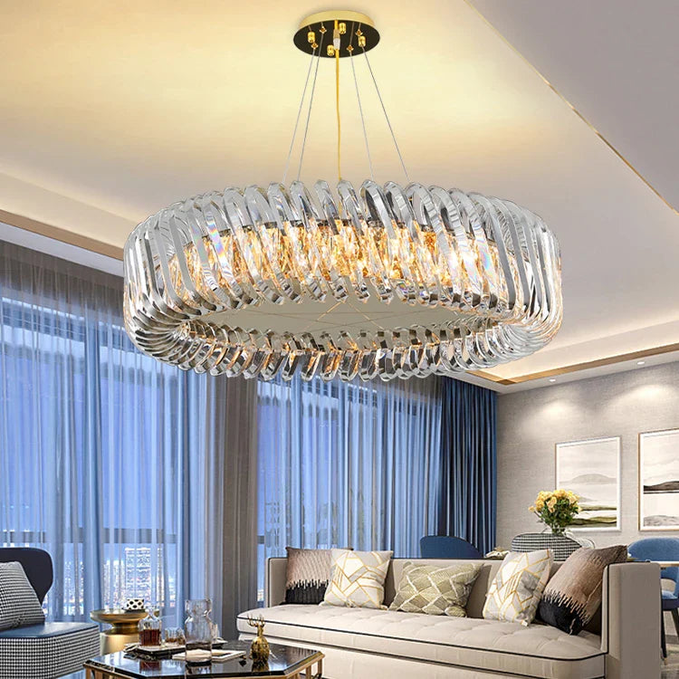 Luxury Crystal LED Ceiling Chandelier by Axyaa - Elegant European Home Decor Lighting