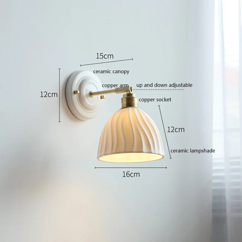 Axyaa Ceramic Wall Lamp LED Bathroom Mirror Stair Light Nordic Wandlamp