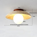 Axyaa Yellow Travertine Stone LED Ceiling Light - Modern Wabi-sabi Decor