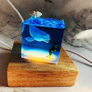 Axya Ocean Whale Humpback Resin Night Light, Creative LED Bedroom Decor Lamp