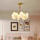 Axyaa Cream LED Chandelier for Modern Living Room and Bedroom Décor