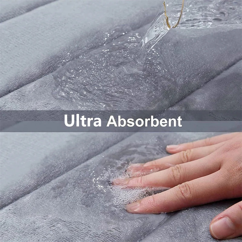 Axyaa Memory Foam Bathroom Mat: Non-slip, Super Absorbent Rug for Shower, Bathtub, and Doormat