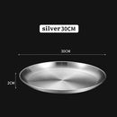 Axyaa Gold Stainless Steel Round Shallow Tray Plate for Camping BBQ Picnic