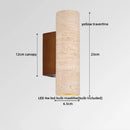 Axyaa Industrial Vintage LED Wall Lamp Yellow Travertine Stone Staircase Lighting