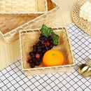 Axyaa Bamboo Basket: Handmade Rectangle Wicker Hamper for Home Storage & Display