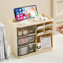 Axyaa Slanted Pen Holder Desk Storage Box with Large Capacity Drawers