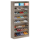 Axyaa 9-Tier Tall Shoe Cabinet, Holds 40-45 Pairs, Heavy Duty Wood Freestanding Storage