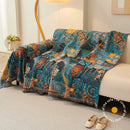 Axyaa Bohemian Sofa Cushion: Modern Printed Sofa Cover & Blanket Set for Living Room.