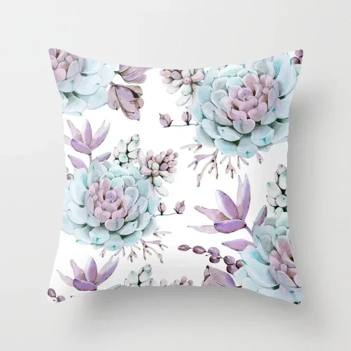 Axyaa Cactus Plants Pattern Cushion Cover Throw Pillow for Sofa Chairs