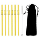 Axyaa Ice-sugar Gourd Glass Straws (8Pcs) - Bar Accessories for Drinks, Smoothies, Juice