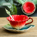 Axyaa Ceramic Coffee Cup Saucer Set, Flower Design, Exquisite Home Afternoon Tea Latte Mug